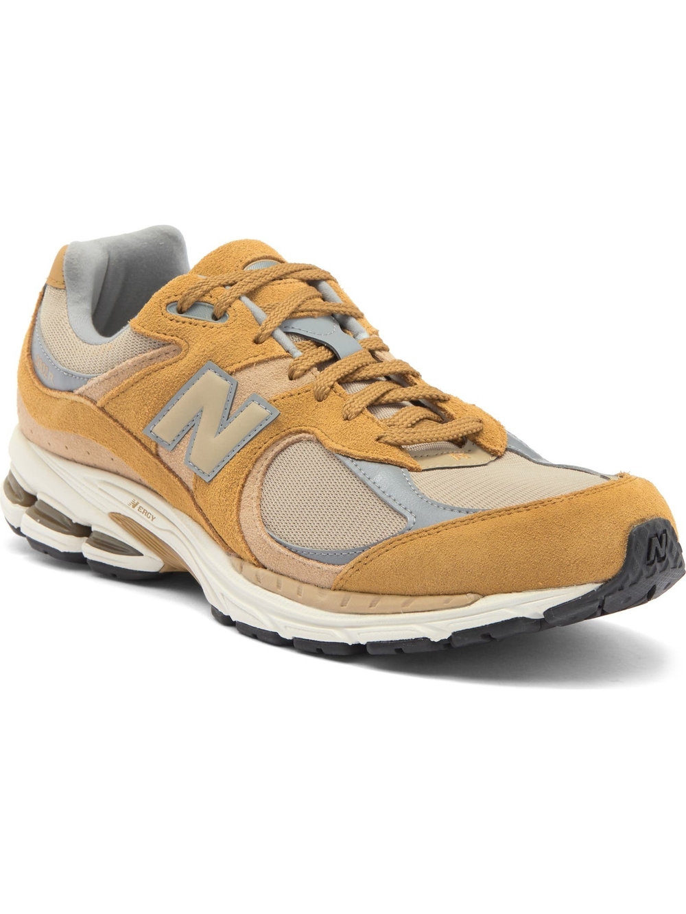 New Balance Suede 2002R Mesh Runner in Mustard Tan